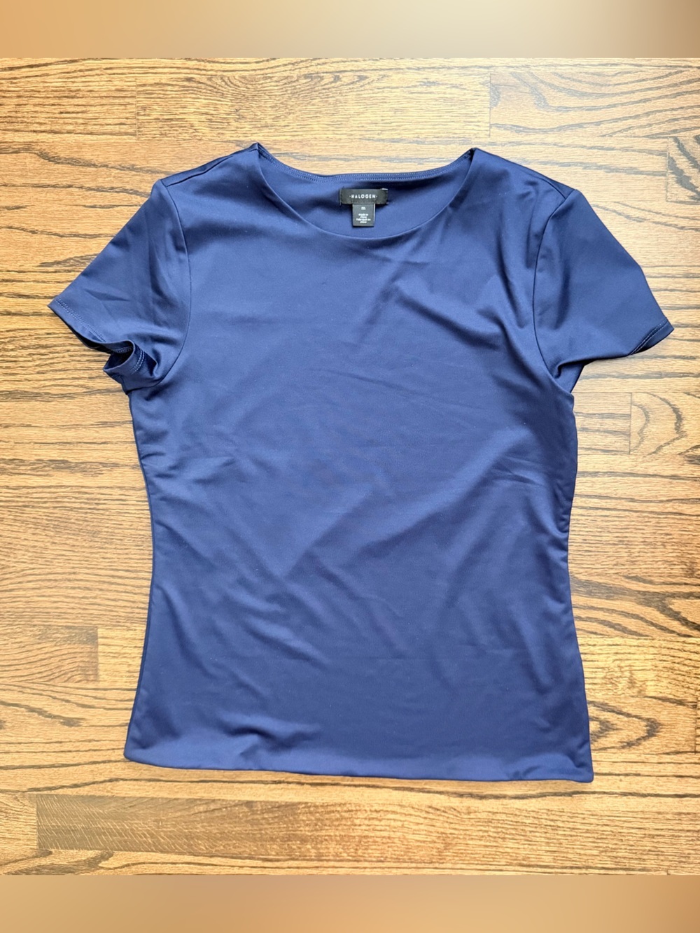 NWT Halogen Navy Short-Sleeve Crewneck Tee - size medium